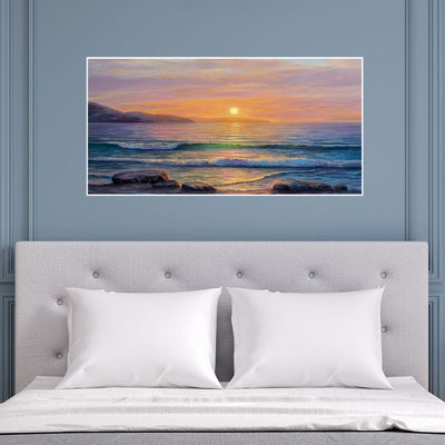 DecorGlance Posters, Prints, & Visual Artwork Sea Side Sunrise View Canvas Floating wall Painting