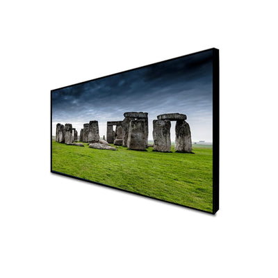 DecorGlance Posters, Prints, & Visual Artwork CANVAS PRINT BLACK FLOATING FRAME / (48x24) Inch / 121x60) Cm Stonehenge in Wiltshire Canvas Floating Frame Wall Painting