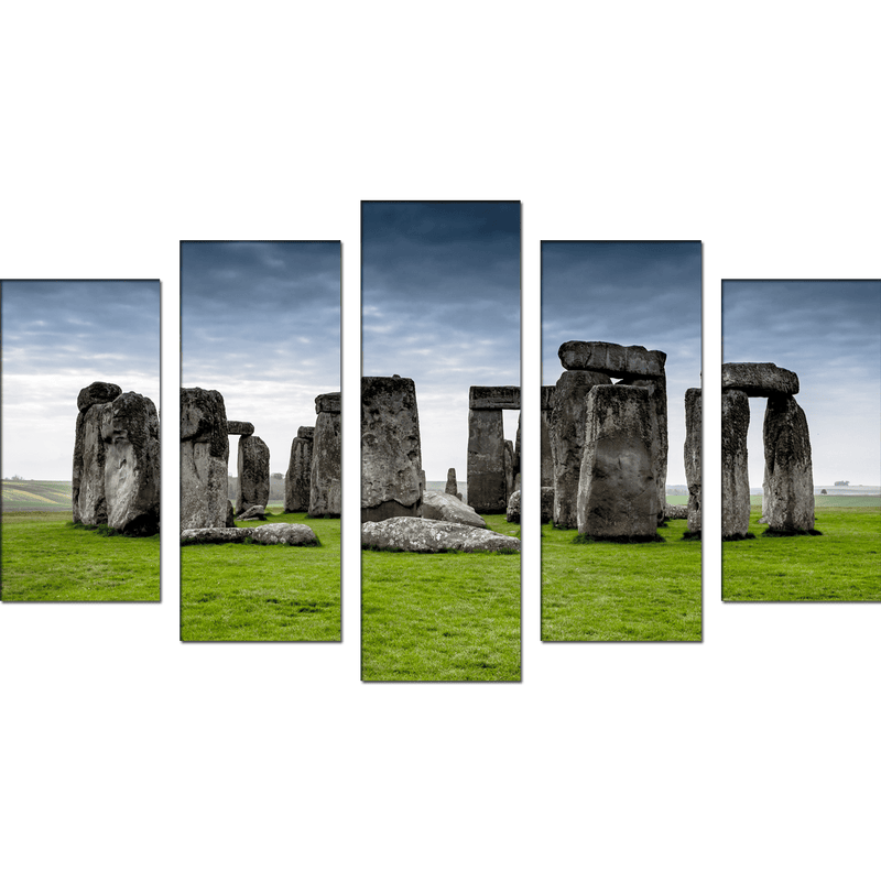 DECORGLANCE Posters, Prints, & Visual Artwork Stonehenge in Wiltshire Canvas Wall Painting- With 5 Frames