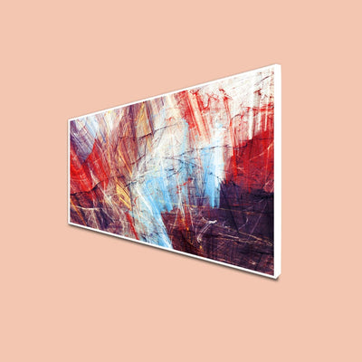 DecorGlance Posters, Prints, & Visual Artwork CANVAS PRINT WHITE FLOATING FRAME / (48x24) Inch / (121x60) Cm Stroke Line Abstract Floating Frame Canvas Wall Painting