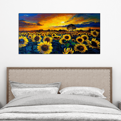 DECORGLANCE Posters, Prints, & Visual Artwork Sunflower Garden Abstract Canvas Wall Painting