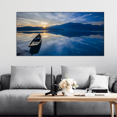DECORGLANCE Posters, Prints, & Visual Artwork Sunset and Boat Canvas Wall Painting