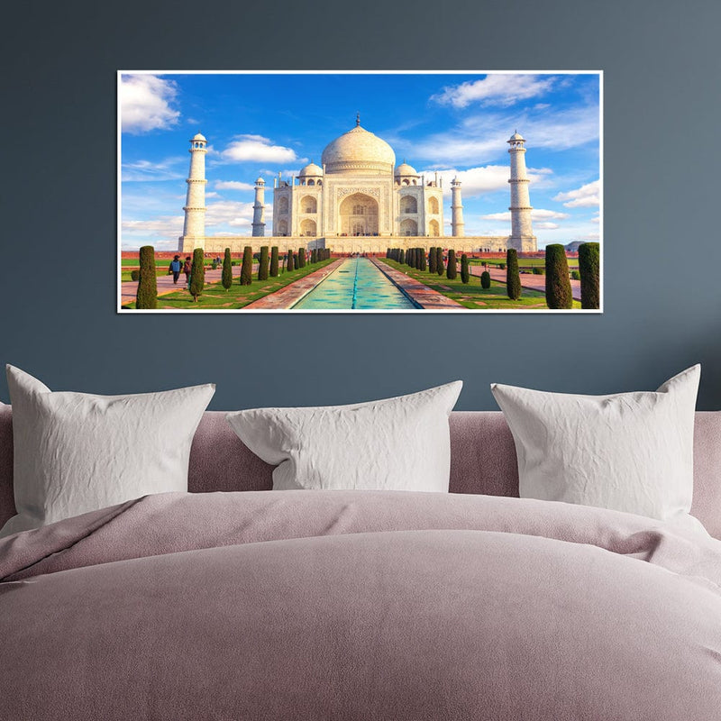 DecorGlance Posters, Prints, & Visual Artwork Taj Mahal Monument Canvas Floating Frame Wall Painting