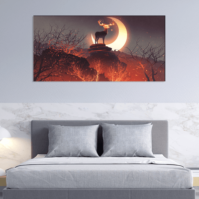 DECORGLANCE Posters, Prints, & Visual Artwork The Deer Standing in Forest Canvas Wall Painting