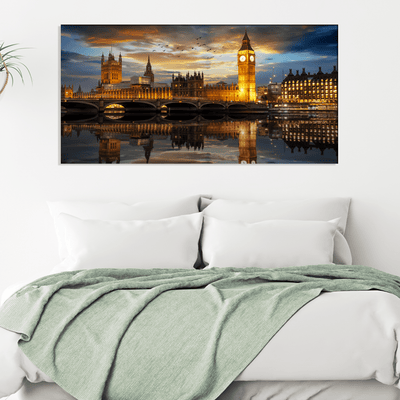 DECORGLANCE Posters, Prints, & Visual Artwork The Westminster Palace & River In London Canvas Wall Painting