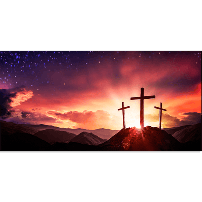 DECORGLANCE Posters, Prints, & Visual Artwork Three Cross Christian Canvas Wall Painting
