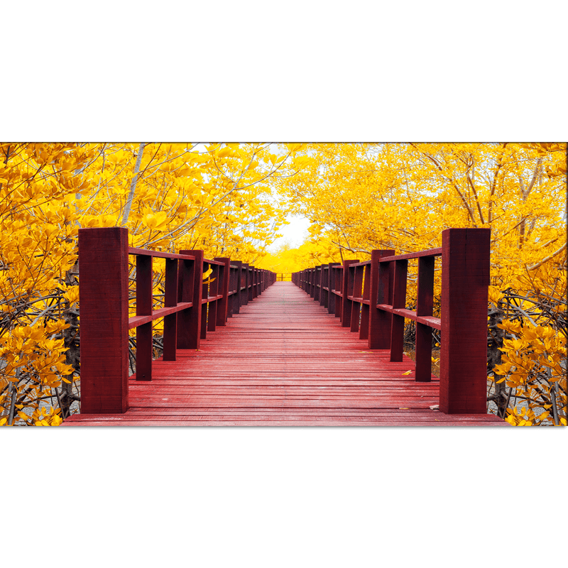 DECORGLANCE Posters, Prints, & Visual Artwork Timber Bridge Forest Canvas Wall Painting