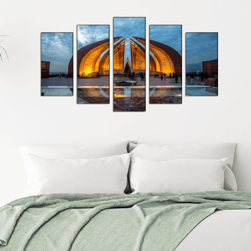 DECORGLANCE Posters, Prints, & Visual Artwork Top View Of Building Canvas Wall Painting- With 5 Frames