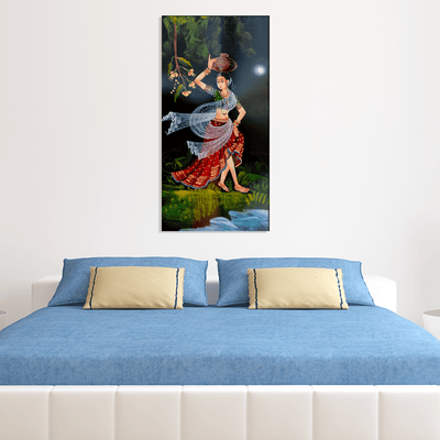 DECORGLANCE Posters, Prints, & Visual Artwork Traditional Indian Girl Canvas Wall Painting