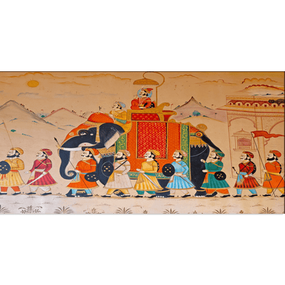DECORGLANCE Posters, Prints, & Visual Artwork Traditional Rajasthani Wall Street Art Canvas Wall Painting