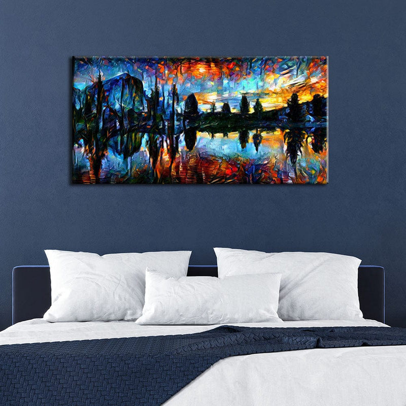 DecorGlance Posters, Prints, & Visual Artwork Tree Scenery Abstract Canvas Wall Painting