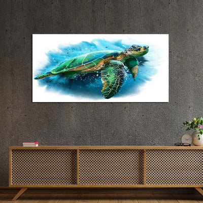 DecorGlance Posters, Prints, & Visual Artwork Turtle Canvas Floating Frame Wall Painting