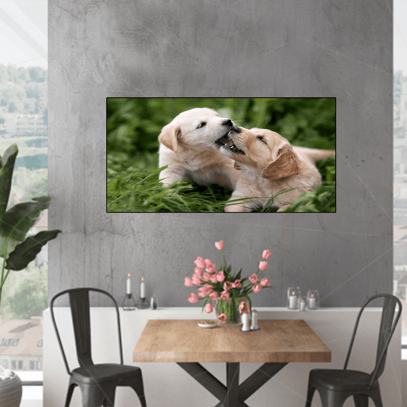 decorglance Posters, Prints, & Visual Artwork Two Labradog Puppy Canvas Wall Painting