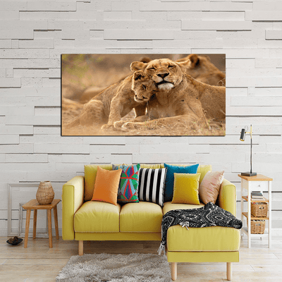 DECORGLANCE Posters, Prints, & Visual Artwork Two Tigers Canvas Wall Painting