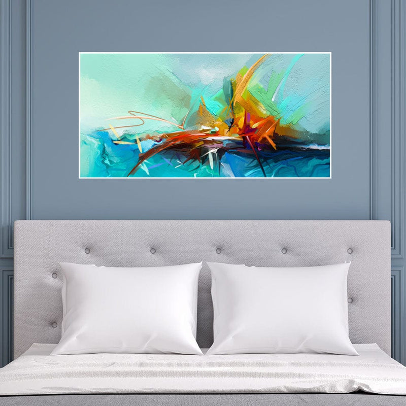DecorGlance Posters, Prints, & Visual Artwork Vibrant Color Patch Abstract Canvas Floating Frame Wall Painting