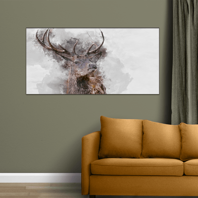 DECORGLANCE Posters, Prints, & Visual Artwork Water Color Effect Reindeer Canvas Wall Painting