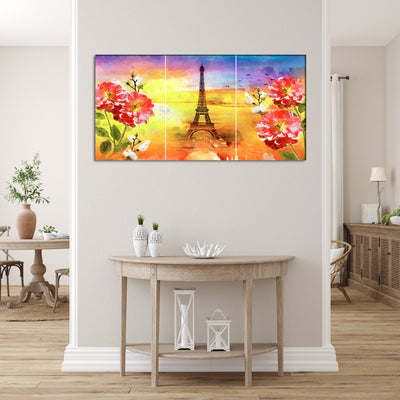 DECORGLANCE Posters, Prints, & Visual Artwork Water Color Eiffel Tower Canvas Wall Painting
