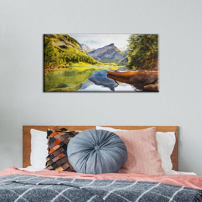 DecorGlance Posters, Prints, & Visual Artwork Water Color Mountain Scenery Canvas Wall Painting