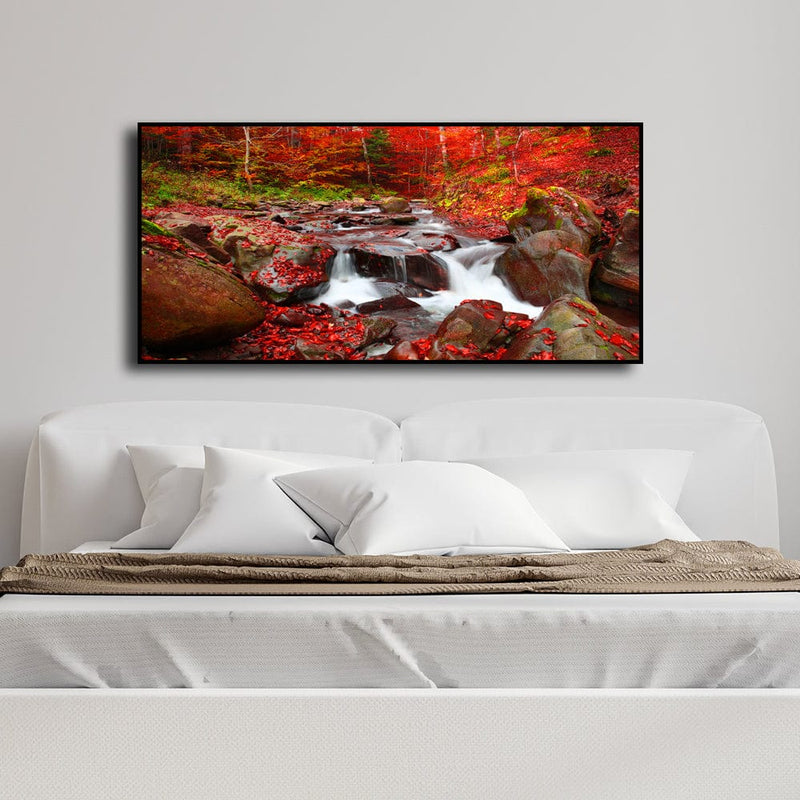 DecorGlance Posters, Prints, & Visual Artwork Water Fall Floating Frame Canvas Wall Paintinng