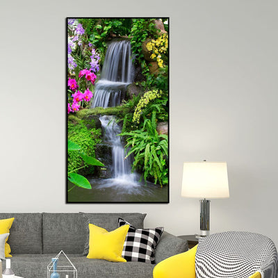 DecorGlance Posters, Prints, & Visual Artwork Waterfall Nature Scenery Floating Frame Canvas Wall Painting