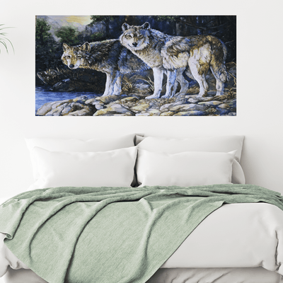 DECORGLANCE Posters, Prints, & Visual Artwork Wolf Abstract Canvas Wall Painting