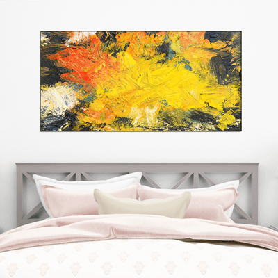 DECORGLANCE Posters, Prints, & Visual Artwork Yellow Stroke Abstract Canvas Wall Painting