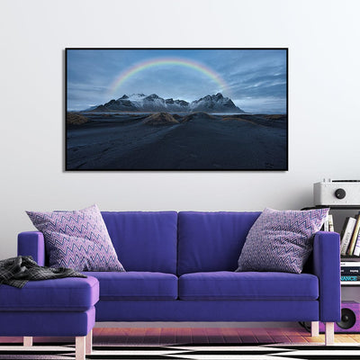 DecorGlance Rainbow Mountain Canvas Floating Frame Canvas Wall Painting