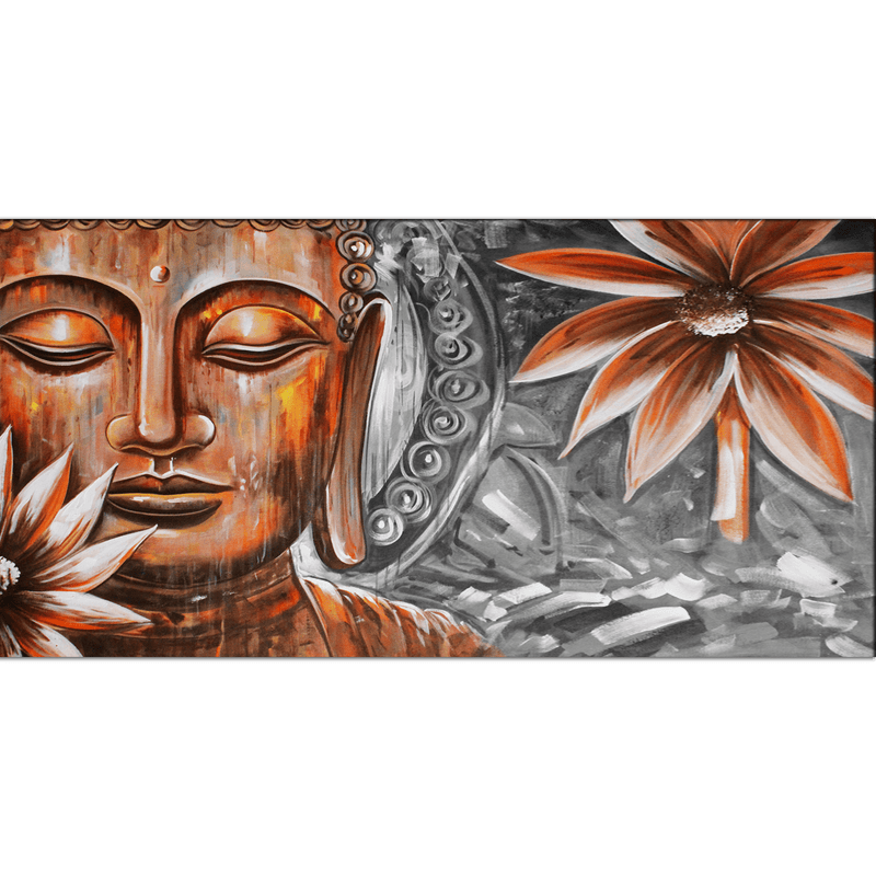 DecorGlance Rectangle painting Pencil Color Portrait Buddha Canvas Wall Painting