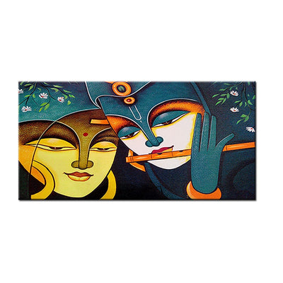 DecorGlance Rectangle painting Radha Krishna Modern Art Canvas Wall Painting