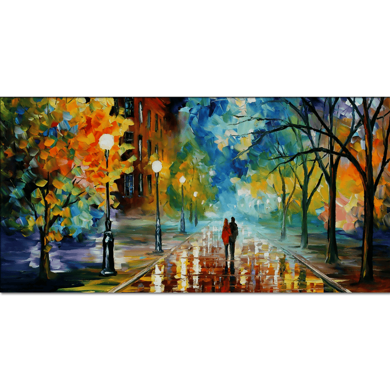 DecorGlance Rectangle painting Romantic Love Couple in Forest Canvas Wall Painting