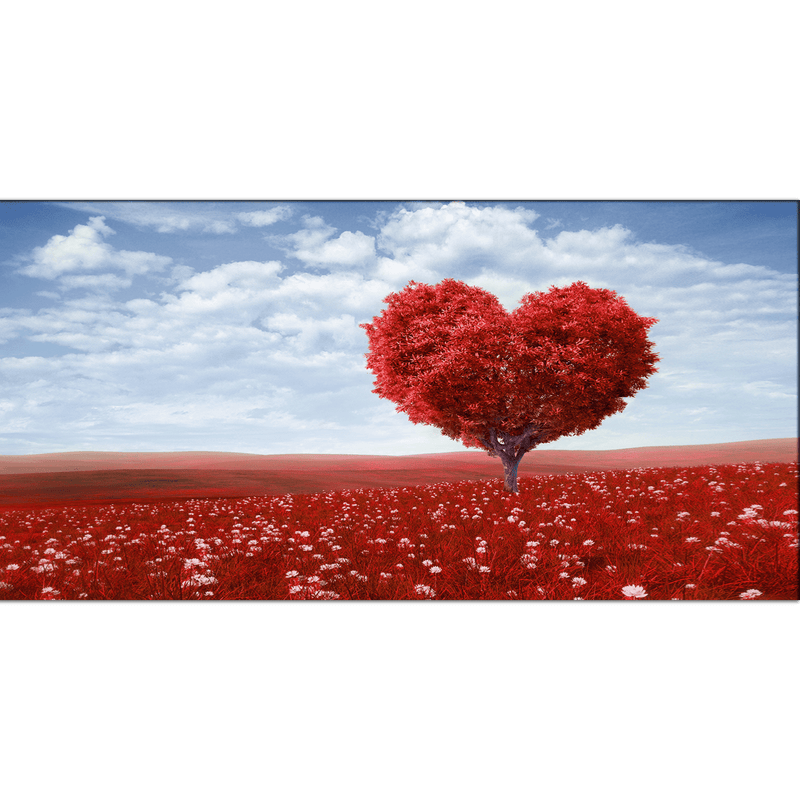 DECORGLANCE Red Tree In The Shape Of Heart Canvas Wall Painting