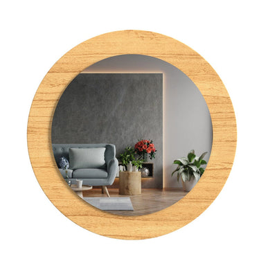 DecorGlance (20 x 20) inches Round Wooden Wall Mirror