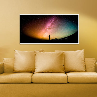 DecorGlance Sky Full Of Stars In Night Floating Frame Canvas Wall Painting
