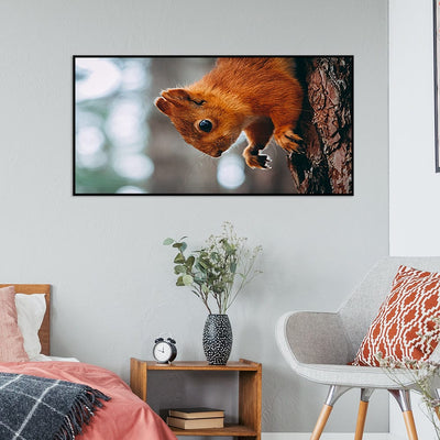 DecorGlance Squirrel Canvas Floating Frame Wall Painting