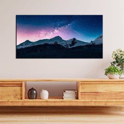 DecorGlance Stars Above The Mountains Canvas Wall Painting