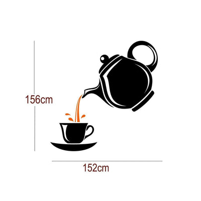 DECORGLANCE Stylish Tea Cup Wall Sticker For Kitchen
