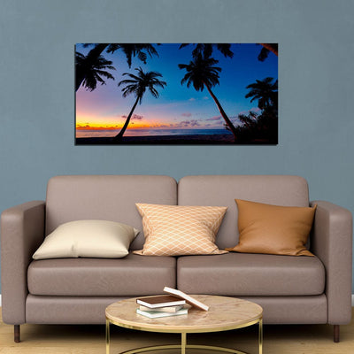 DecorGlance Sunset and Blue Sky Scenery Canvas Wall Painting
