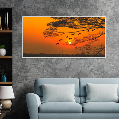 DecorGlance Sunset View Canvas Floating Frame Wall Painting