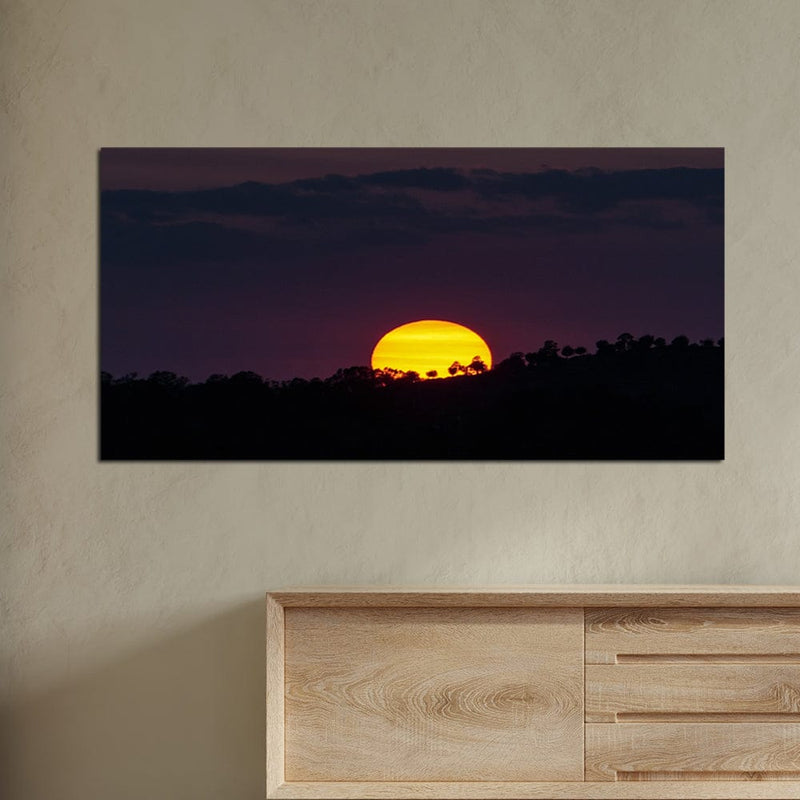 DecorGlance Sunset View Over The Mountain Canvas Wall Painting
