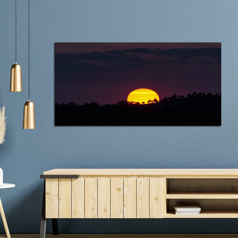 DecorGlance Sunset View Over The Mountain Canvas Wall Painting