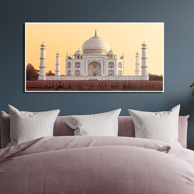 DecorGlance Taj Mahal Front View Canvas Floating Frame Wall Painting