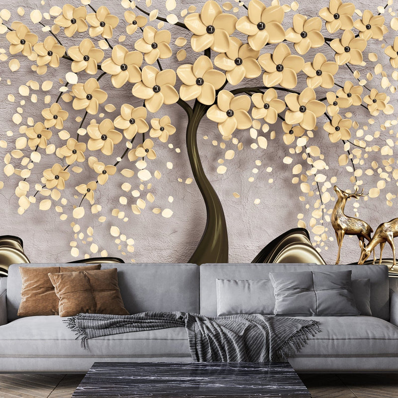 DECORGLANCE Tree Painting Wallpaper