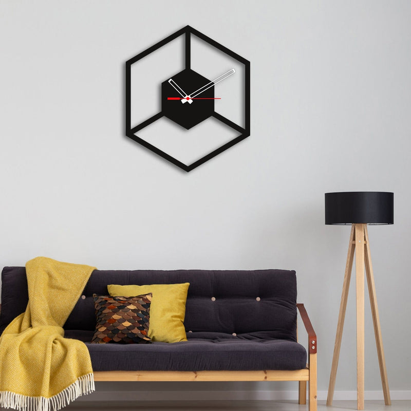 decorglance Triangle Design Wood Analog Wall Clock