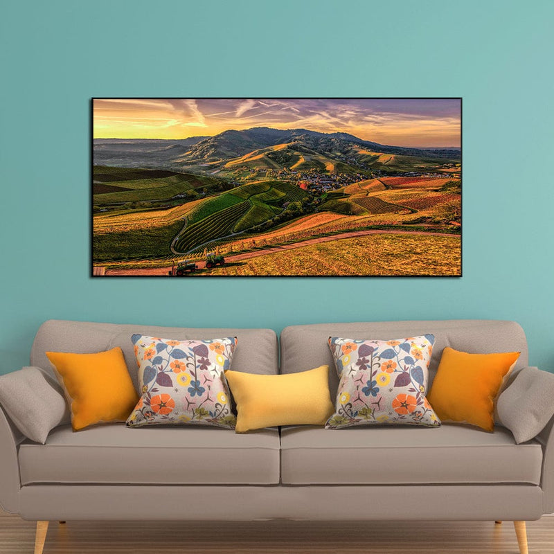 DecorGlance Village View Canvas Floating Frame Wall Painting