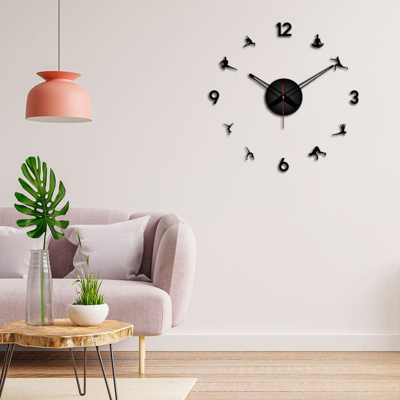 DecorGlance Wall Clocks Sale Yoga Postures Designer Big Size 3D Infinity Wall Clock