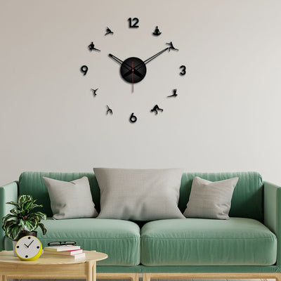 DecorGlance Wall Clocks Sale Yoga Postures Designer Big Size 3D Infinity Wall Clock