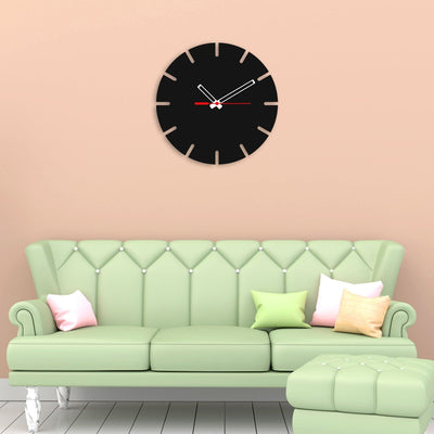 decorglance Wall Clocks Solid Clock Design Wood Analog Wall Clock