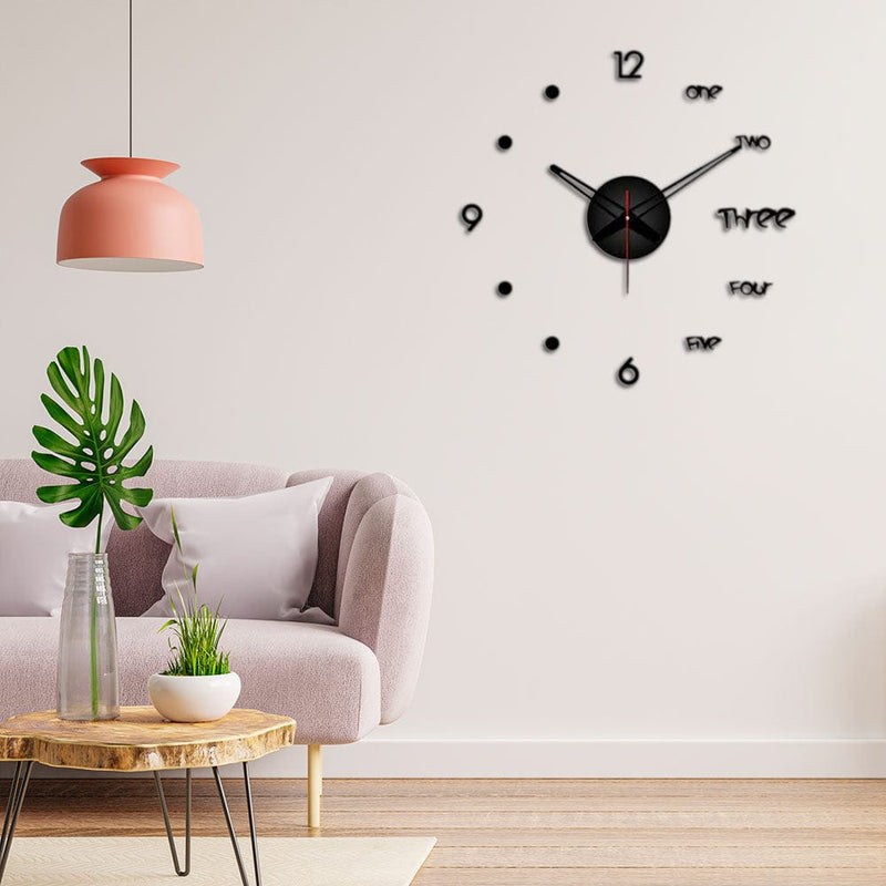 DecorGlance Wall Clocks Words with Number Big Size 3D Infinity Wall Clock