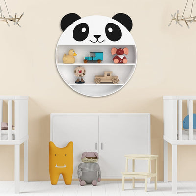 DecorGlance Wall Shelf Panda Shape Kids Wall Storage Shelves