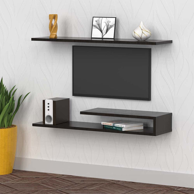 DecorGlance Walnut Wooden Tv Unit Cabinet